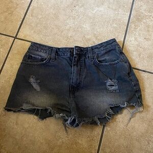 Forever 21 Black Distressed Shorts